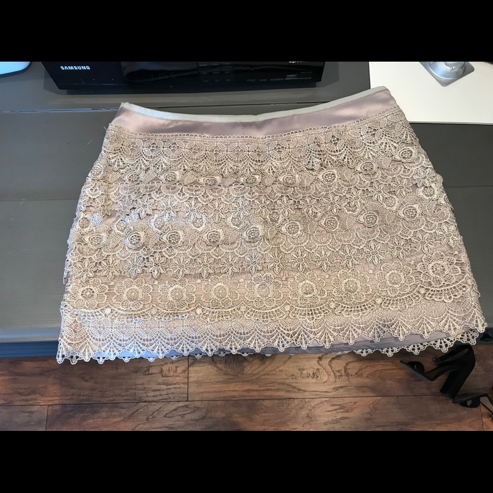 Gold lace skirt